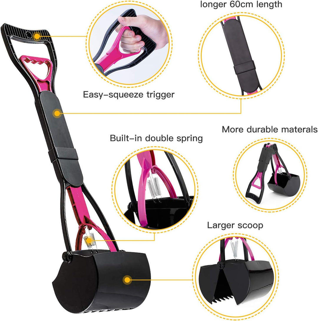Tragbare Hundekotgreifer, Kotgreifer Hunde, Yard Hund Pooper Scooper mit Abfallbeutel Spender, Faltb