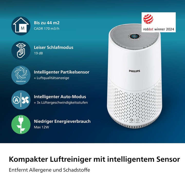 Philips Luftreiniger 600-Serie, energieeffizient mit Smart Sensor, Für Allergiker, HEPA-Filter entfe