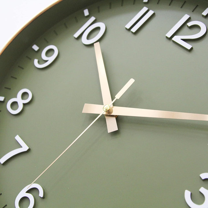 HZDHCLH 30cm Lautlos Wanduhr Schleichende Sekunde mit Arabisch Ziffer ohne Ticken für Dekoration Woh