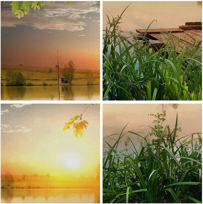 Panorama Bilder auf Leinwand 100x40cm Leinwandbild mit Rahmen Brücke See Gross Wanddeko Bild Schlafz