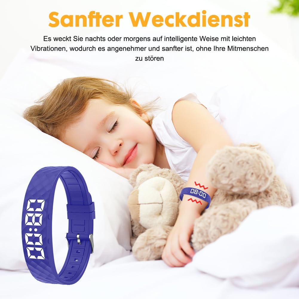 CEWROM Vibrationswecker Armband, Vibrationsalarm Erinnerung Uhr, Silent Vibrating Alarm Reminder Wat