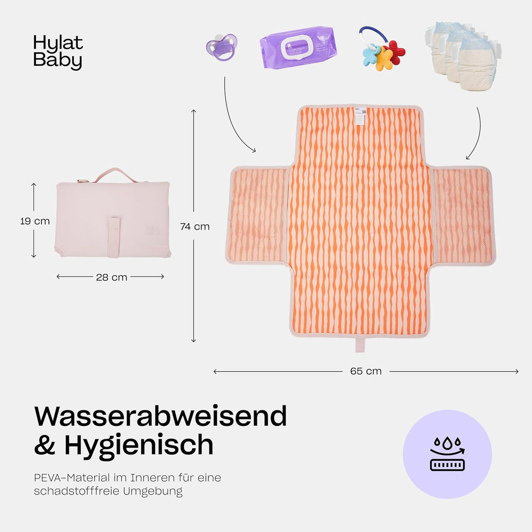 Hylat Baby Wickeltasche mit Wickelunterlage und Baumwolltasche - moderne Tasche für Windeln und Kind