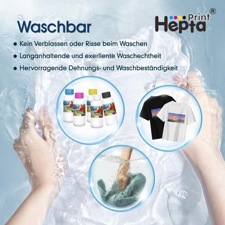 250ml DTF Tinte Premium-Pigment Tinte für PET-Folien Thermotransfer für alle Epson DTF-Drucker Umbau