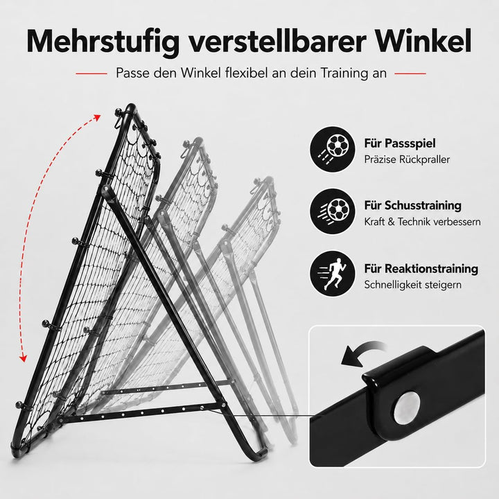 Trintion Fussball Rebound Netz Kinder und Jugendliche Tragbares Prellwand Verstellbar Fussballtor Ki