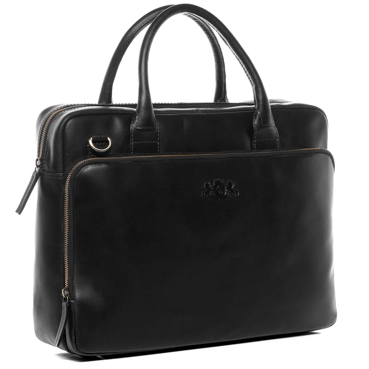 SID &amp; VAIN grosse Laptoptasche echt Leder - 15.4 Zoll Laptop Business-Tasche RYAN XL - Umhängetasche
