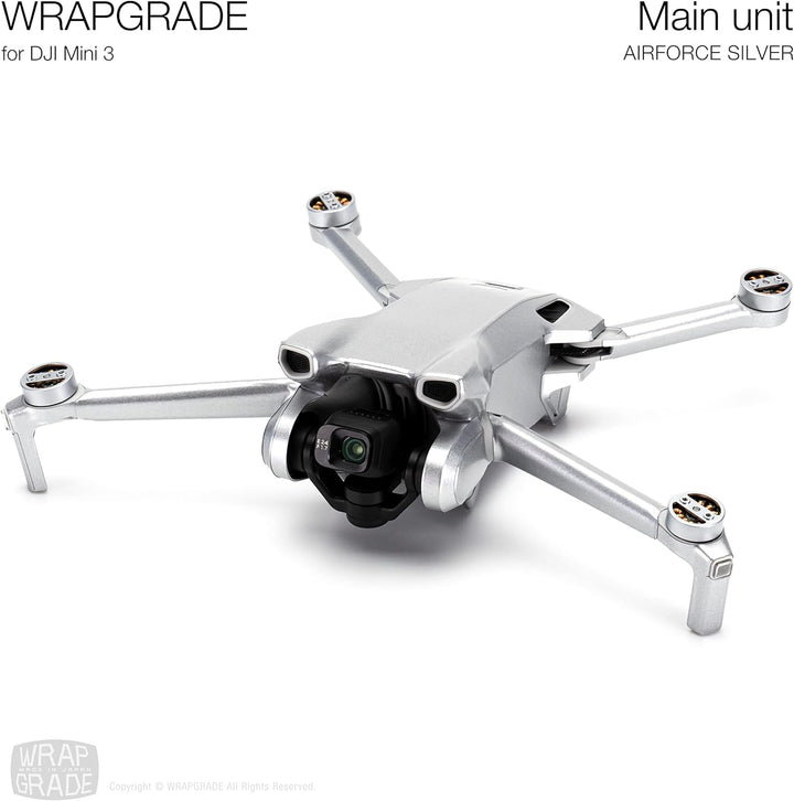 WRAPGRADE Skin Kompatibel mit DJI Mini 3 (Airforce Silver), Airforce Silver