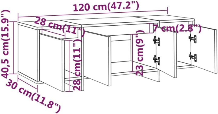 vidaXL TV Schrank Lowboard TV Möbel Tisch Board Sideboard Fernsehtisch Fernsehschrank HiFi-Schrank R