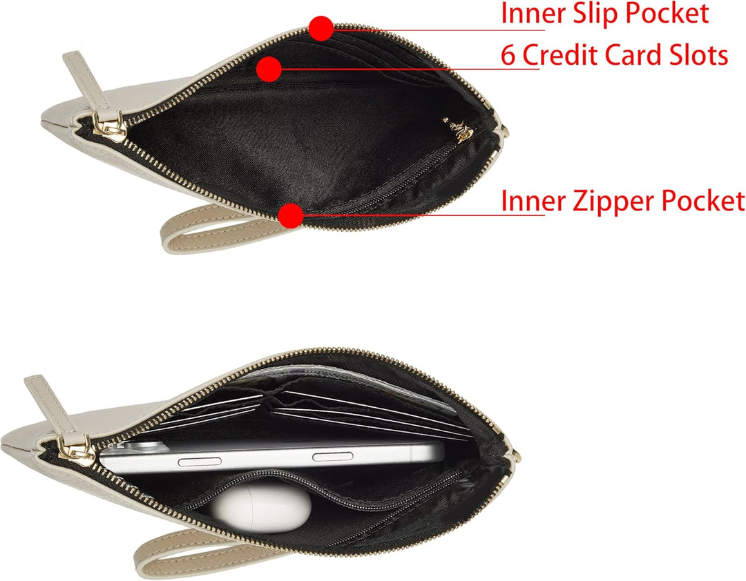 DORIS&JACKY Ziegenleder Wristlet Clutch Brieftasche Nette Kleine Beutel Tasche Mit Gurt 2 Rindsleder