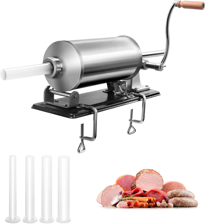 GOPLUS Edelstahl Wurstfüller Wurstfüllmaschine manuell Wurstmaschine Wurstpress Wurstspritze 4,8 L