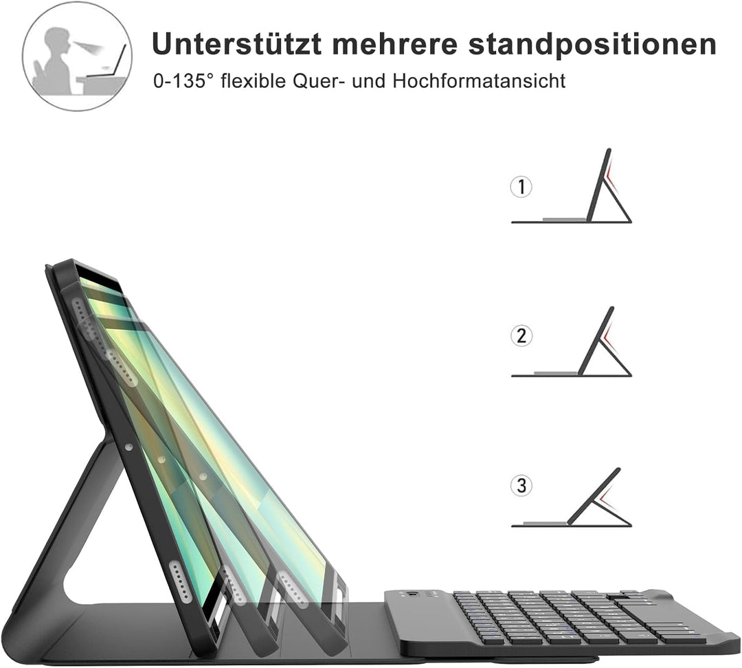 IVEOPPE Hülle Tastatur für Samsung Galaxy Tab S10 FE 10.9", Tastatur Teblet für Samsung S9/S10FE, Ma