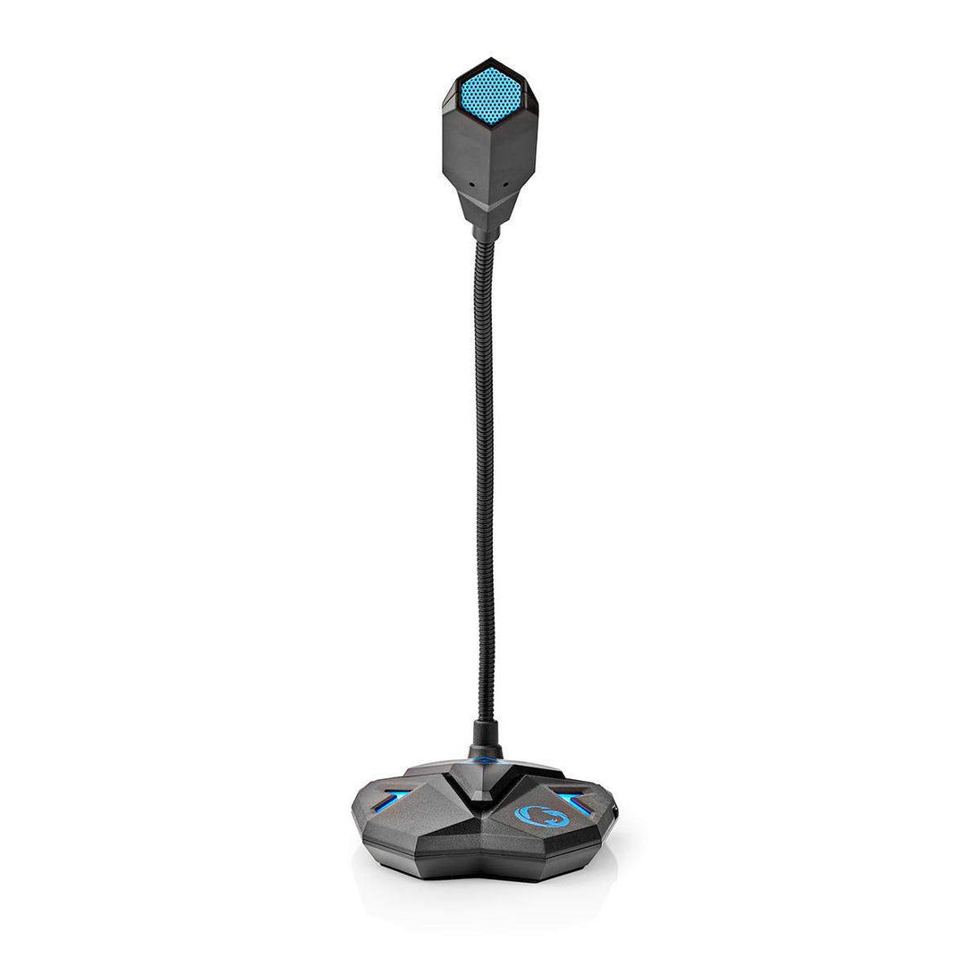 Nedis Desktop-Gaming-Mikrofon - 3,5-mm-Stereo-Audio-Stecker - USB - Schwanenhals - Stummschalttaste