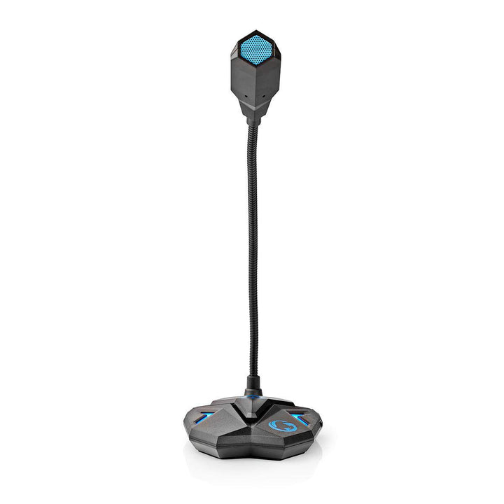 Nedis Desktop-Gaming-Mikrofon - 3,5-mm-Stereo-Audio-Stecker - USB - Schwanenhals - Stummschalttaste
