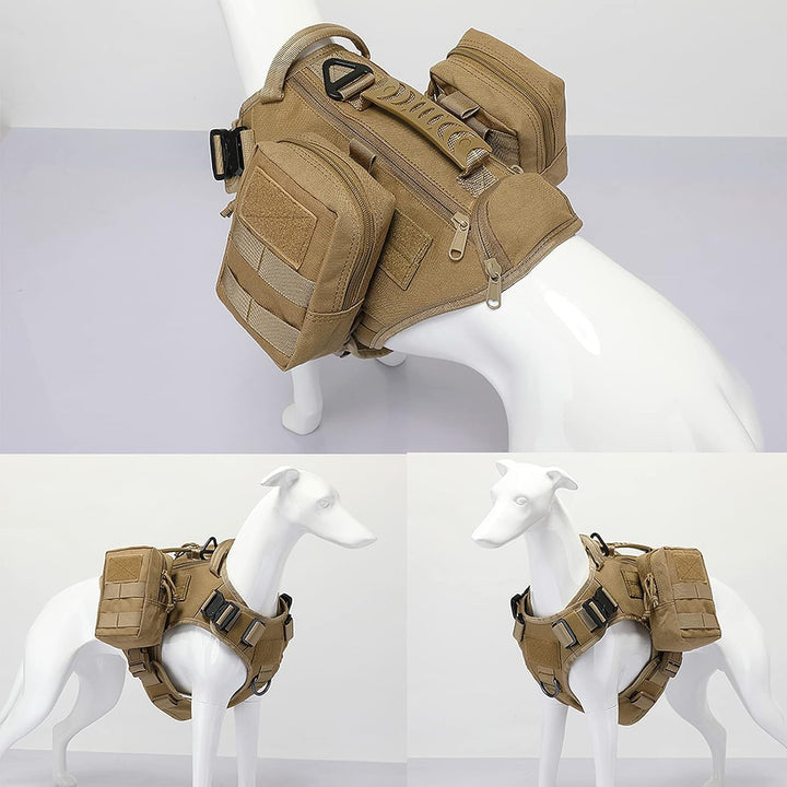 AIWAI Taktisches Hundegeschirr für mittlere und grosse Rassen, Molle-Panels Metallschnalle, Weste mi
