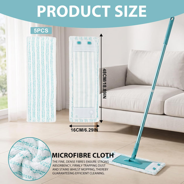 5 Stück Ersatz-Wischbezüge Kompatibel mit Leifheit Profi XL Cotton Plus/Profi XL Micro Duo Bodenwisc