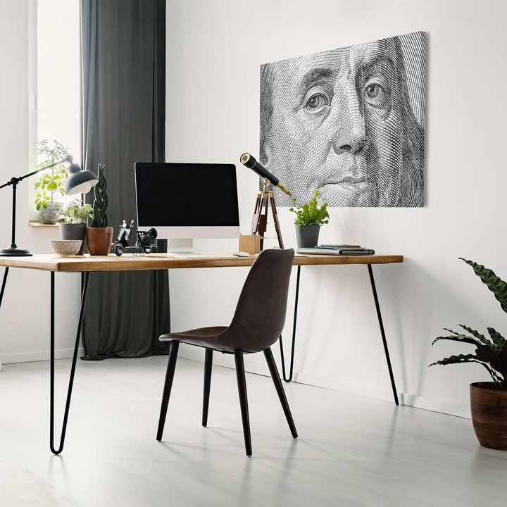 wandmotiv24 Leinwandbild Kunst, 80x60cm, Querformat, Portrait, Mann, Deko, Bilder auf Leinwand, Wand