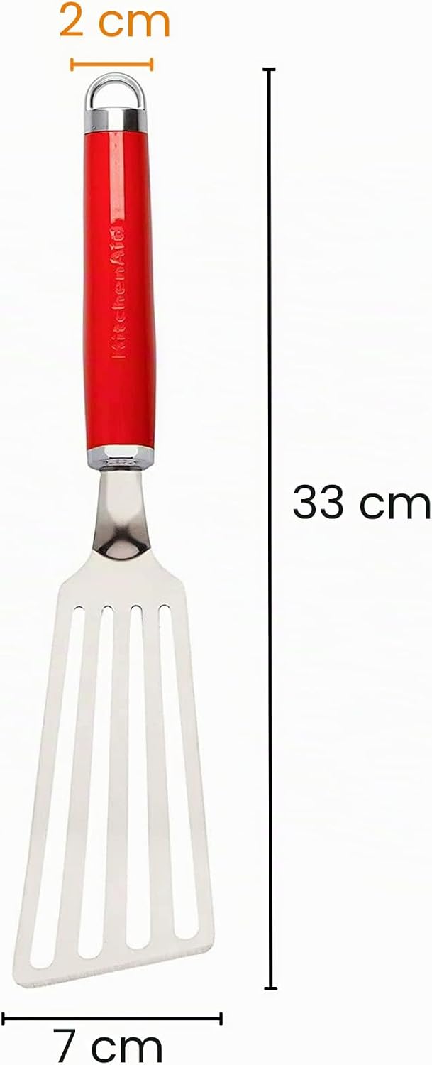 KitchenAid flexibler Pfannenwender, geschlitzter Pfannenwender aus Edelstahl – Empire Rot Empire-rot