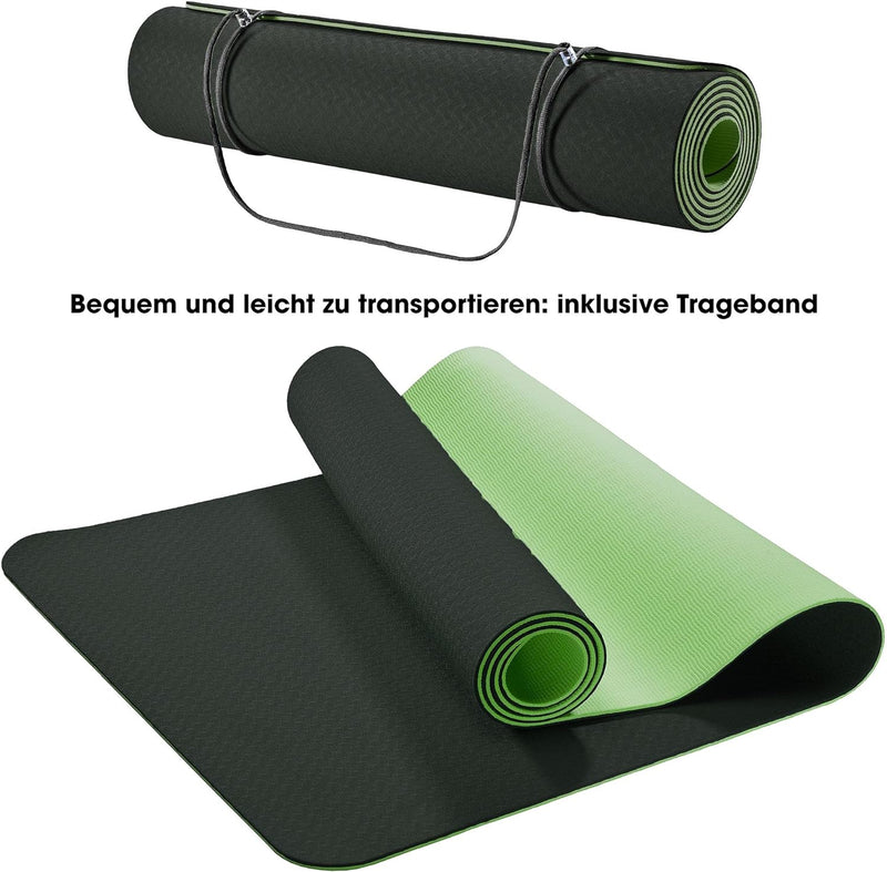 CelinaSun Fitnessmatte 183 x 61 cm Yoga Matte TPE Sportmatte rutschfest Gymnastikmatte Pilates Fitne