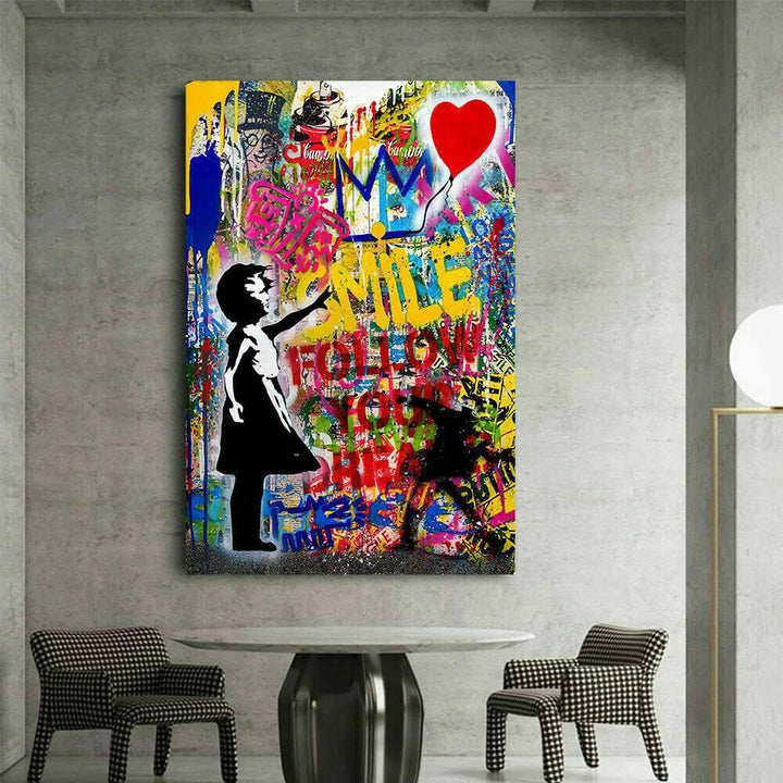 Magic Canvas Art - Bilder Pop Art Follow Your Dreams Leinwandbild 1- teilig Hochwertiger Kunstdruck