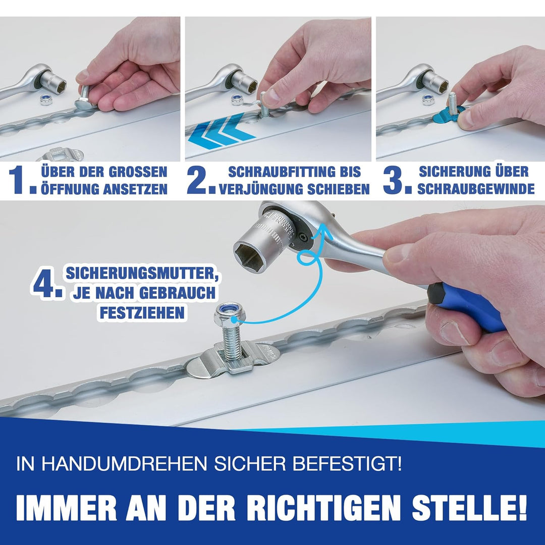 Schraubfitting für Airlineschiene (1-20 Stück) Fitting Single Endbeschlag - Set 20 Stück - 20 mm 20