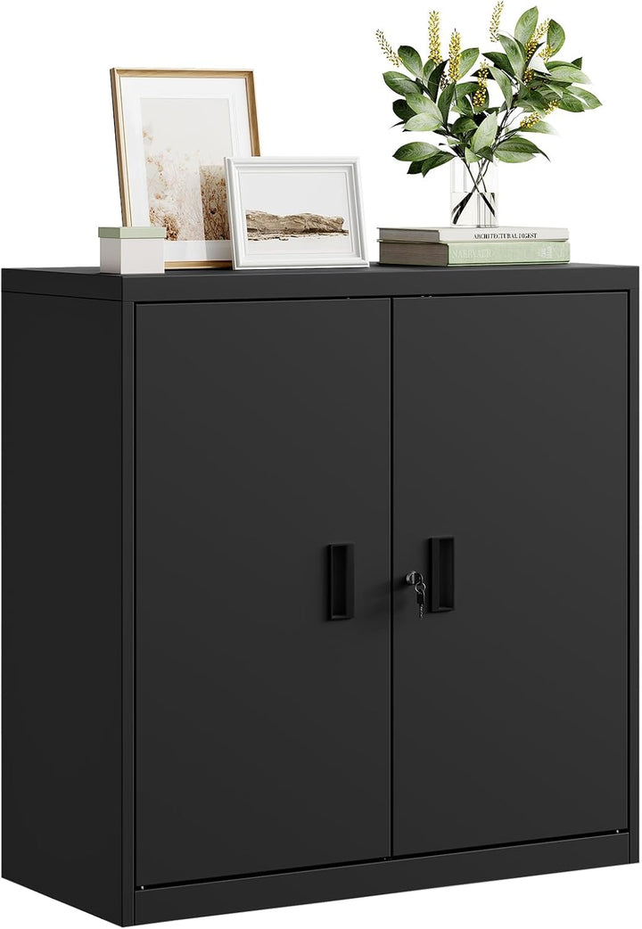 WOLTU Aktenschrank abschliessbar, Ordnerschrank mit höhenverstellbarem Einlegboden, Metallschrank mi