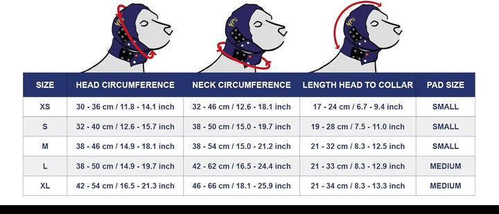 MPS Head Cover für Hund - Kleine, Mit Cover Pad, S