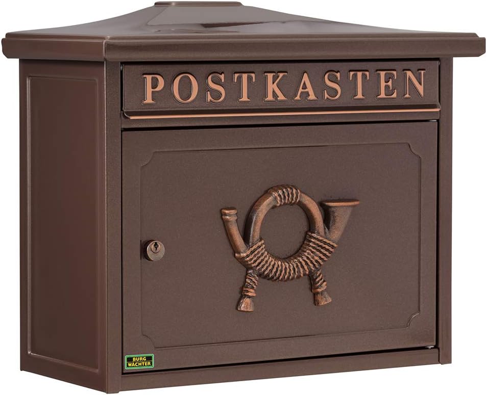 BURG-WÄCHTER Klassischer Briefkasten ohne Zeitungsfach und Namensschild, Verzinkter Stahl, Einwurf-F