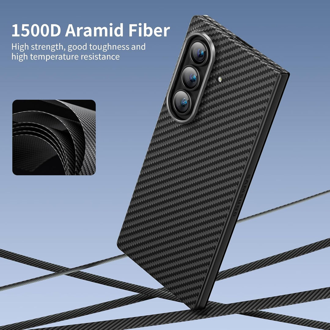 memumi 𝗨𝗽𝗴𝗿𝗮𝗱𝗲𝗱 Carbon Hülle für Galaxy Z Fold 7, [mit Schutzfolie auf der Vorderseite] 0,5 mm Super