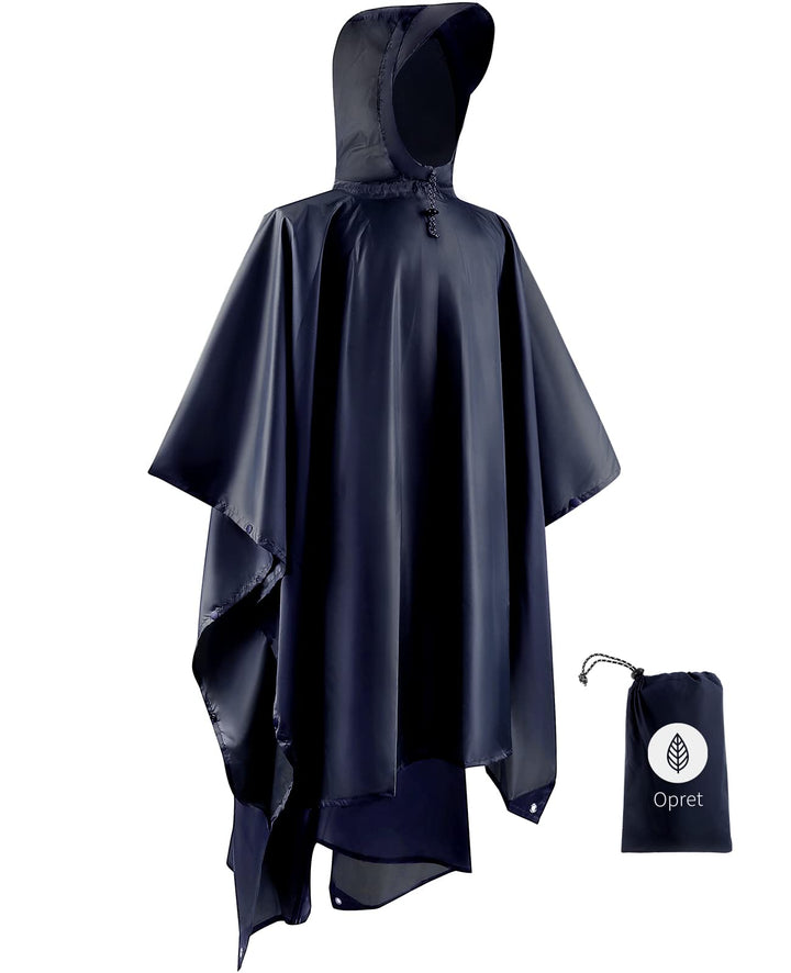 Opret Wasserdicht Regenponcho Damen Herren, Leicht Atmungsaktiv Regencape 3-in-1-Multifunktional Reg