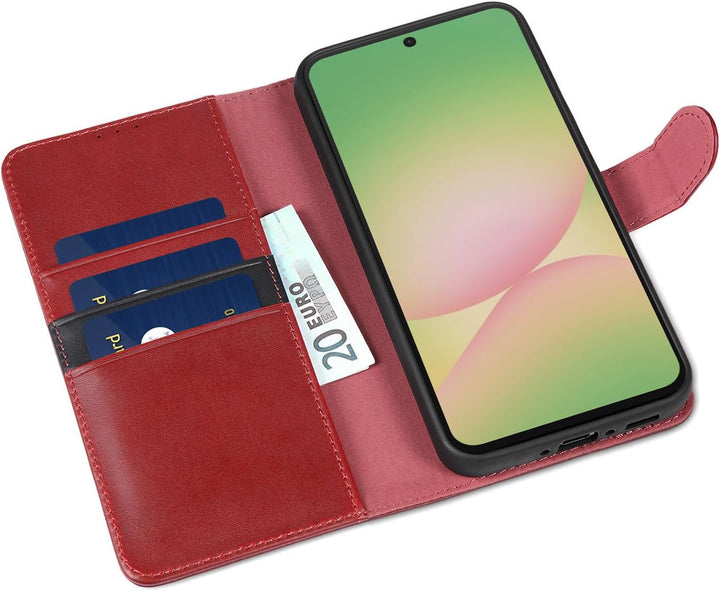 LENSUN Hülle für Samsung Galaxy A56 Echtleder, Handyhülle [Echtes Leder][RFID Kartenfach] Schutzhüll