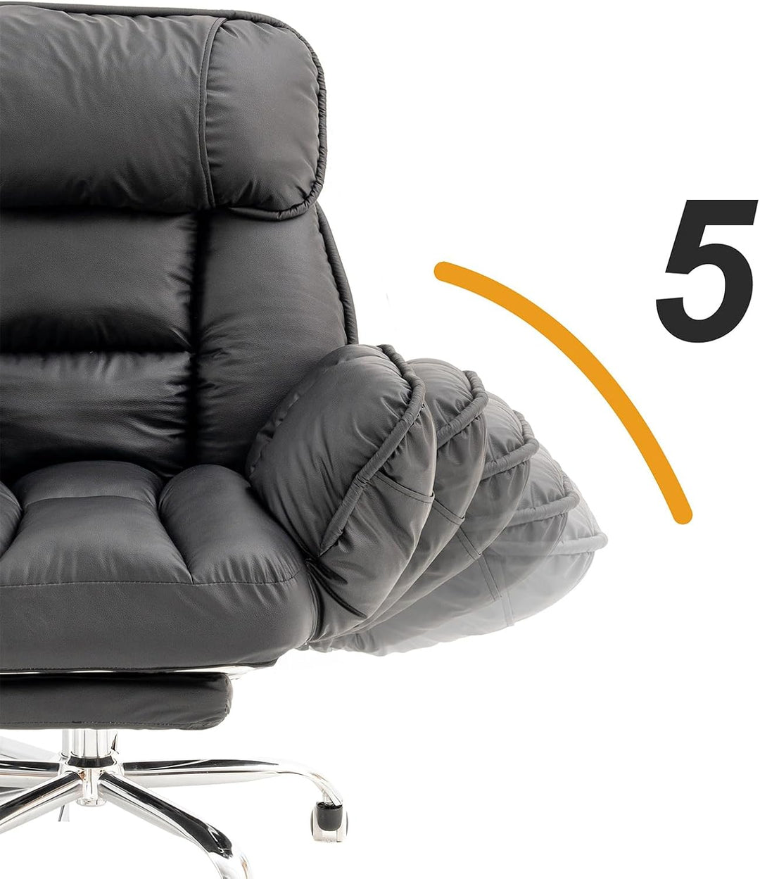 Bürostuhl Ergonomisch mit Fussstütze, Komfort im Sofa-Stil, Weiche Armlehnen, Strapazierfähiges Kuns