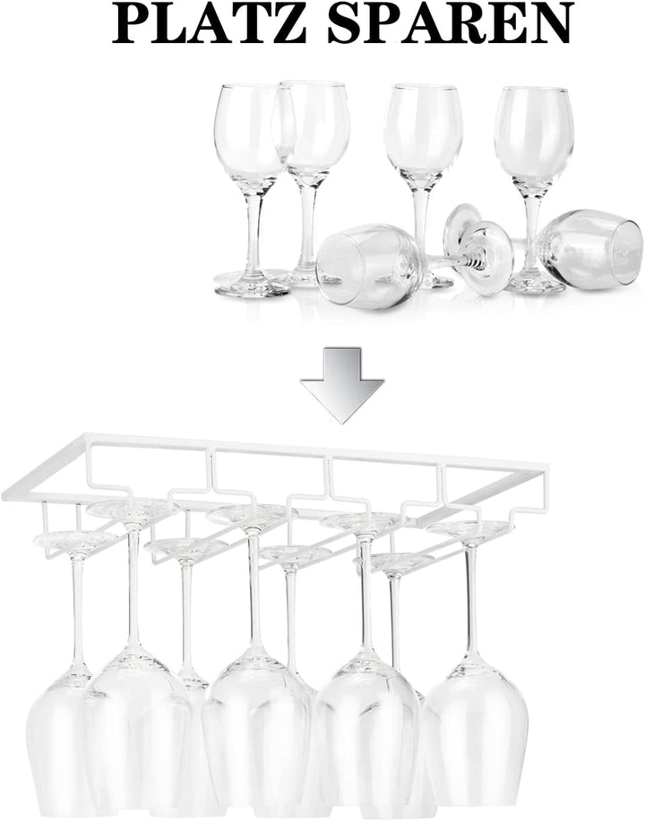 FOMANSH Weinglashalter unter dem Schrank, Gläserhalterung für Weingläser Stielgläser, hängender Wein
