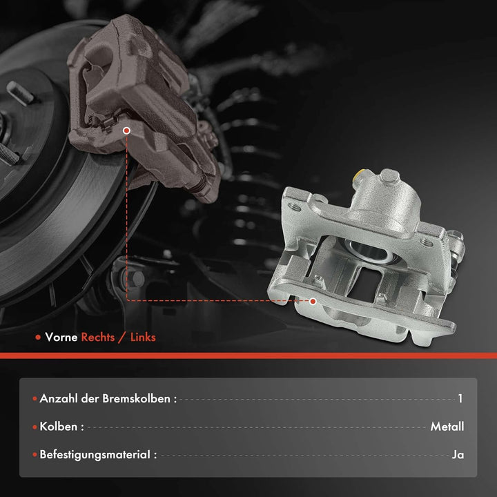 Frankberg 2x Bremssattel Bremszange Vorne Links Rechts Kompatibel mit Fortwo Cabrio 451 2008-2014 Fo