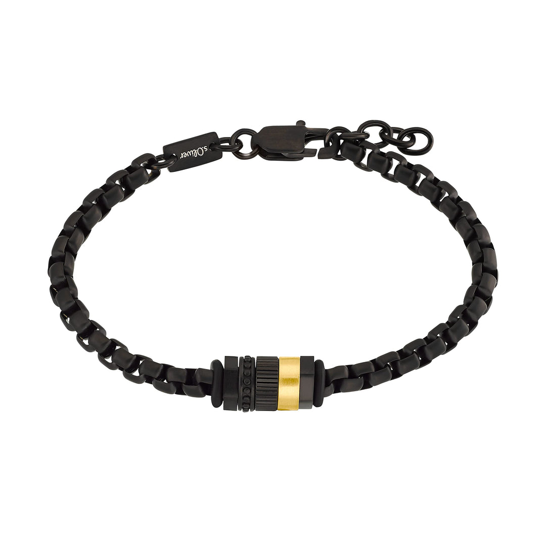 s.Oliver Armband Edelstahl Herren Armschmuck, 20+2 cm, Bicolor, Kommt in Schmuck Geschenk Box, 20349