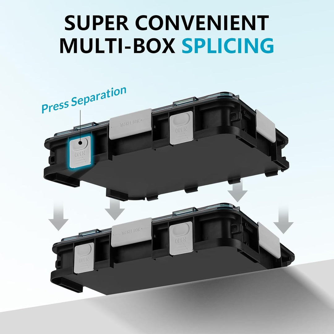 Köderbox Angeln Set, 2 Stück Angelbox 23x16x5 cm, Tackle Box Angeln mit Herausnehmbaren Trennwänden,