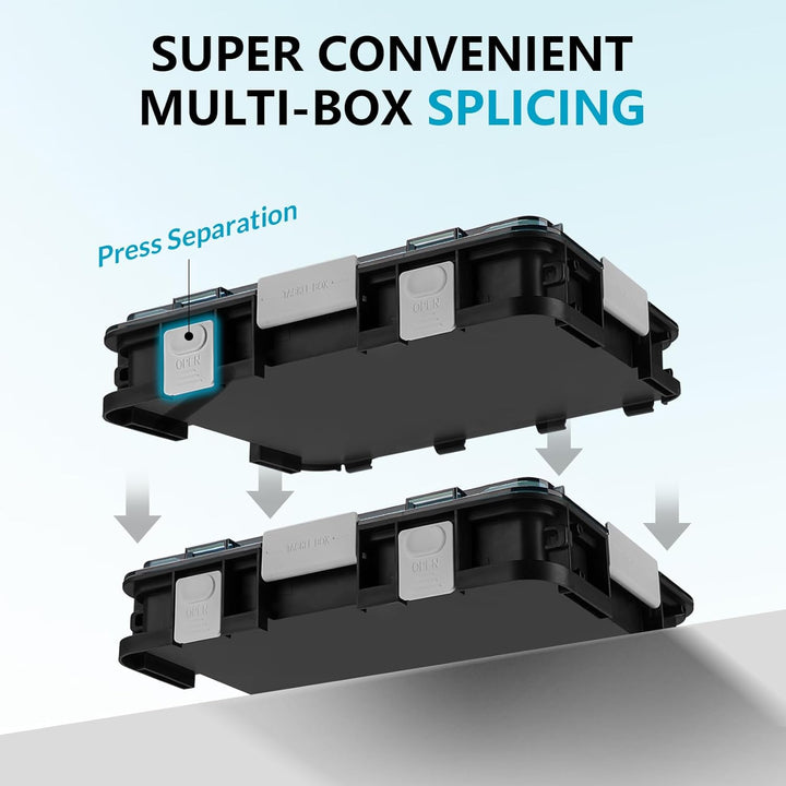 Köderbox Angeln Set, 2 Stück Angelbox 23x16x5 cm, Tackle Box Angeln mit Herausnehmbaren Trennwänden,