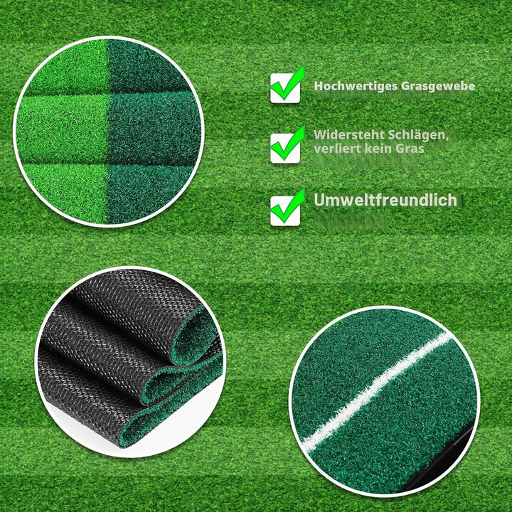 Signstek Golf Putting Matte mit automatischer Ballrückgabe Schwarz - 3 Bälle, Sofort Einsatzbereit,