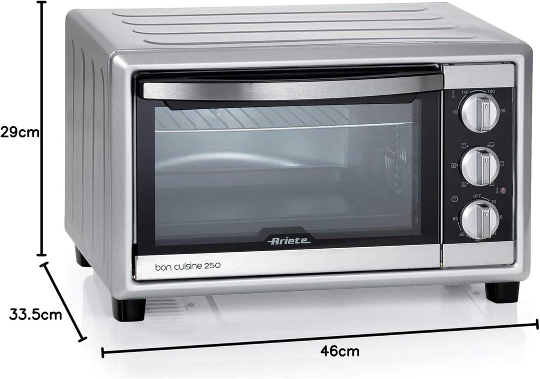 Ariete 984 freistehend Elektro 25L 1500 W schwarz, silber 0.00 Silber,schwarz, 0.00 Silber,schwarz