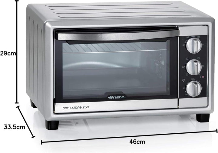 Ariete 984 freistehend Elektro 25L 1500 W schwarz, silber 0.00 Silber,schwarz, 0.00 Silber,schwarz