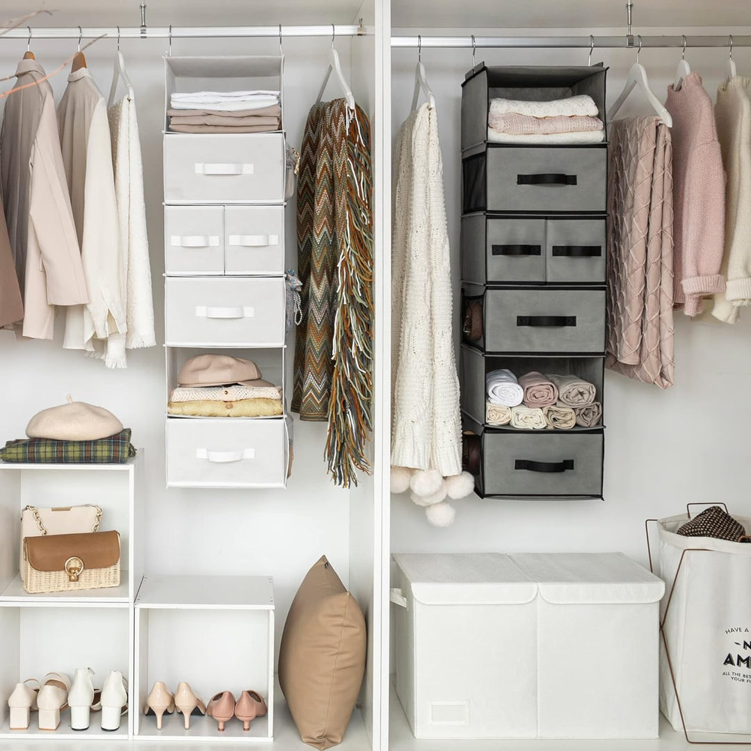 GRANNY SAYS Kleiderschrank Organizer Hängend, 1er-Pack Hängeorganizer mit Schubladen, Grau Hängeaufb