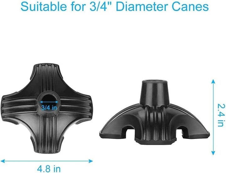 supregear 2 Stück Gummifüsse für Gehstöcke, 18mm, 19mm Quad Stütz Selbststehende Rohrstockspitze rut