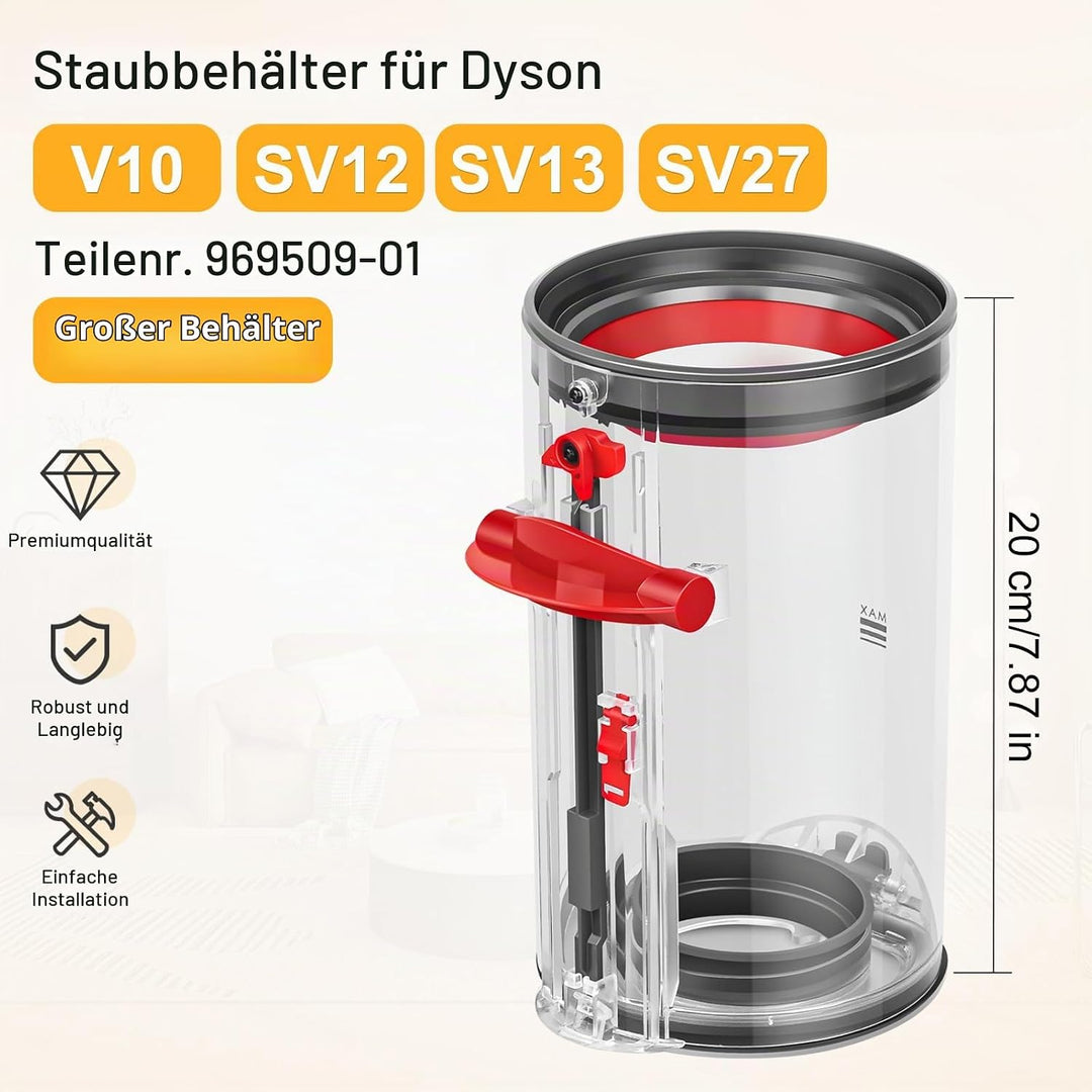 RUKHOOL Behälter für Dyson V10 SV12 Staubbehälter Ersatzteil Zubehör Staubsauger Mülleimer Staubbox