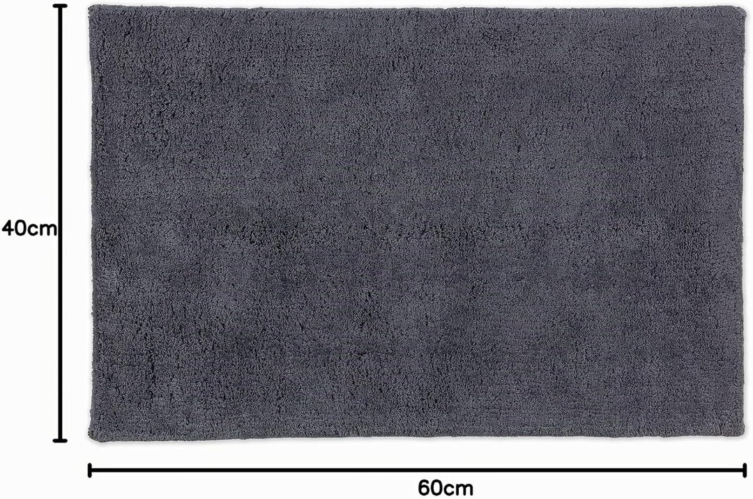 Schöner Wohnen Kollektion Badteppich einfarbig anthrazit 40 x 60 cm – waschbare Badematte rutschfest