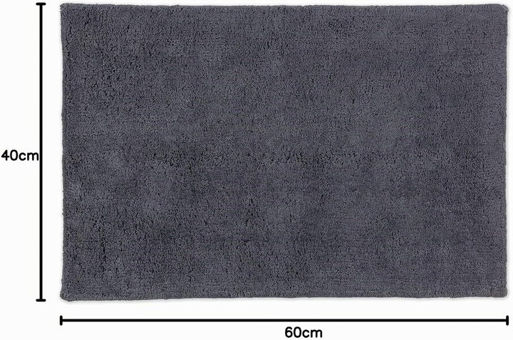 Schöner Wohnen Kollektion Badteppich einfarbig anthrazit 40 x 60 cm – waschbare Badematte rutschfest