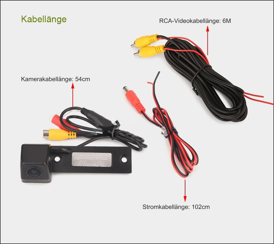 Erisin HD 1080P Auto AHD Rückfahrkamera Kennzeichenbeleuchtung für VW Passat Golf Jetta Tiguan T5 To