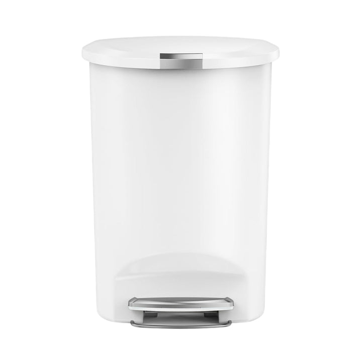 simplehuman CW1356 Mülleimer Halbmond Treteimer Küchenmülleimer Kunststoff weiss 50 Liter 50 L — Pou