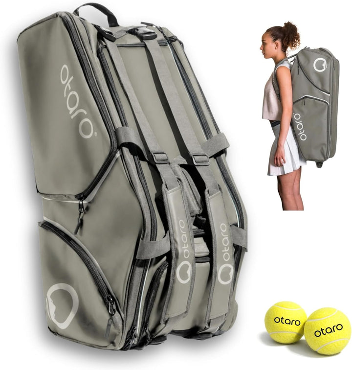 OTARO Tennistasche 82L mit Schuhfach & kühlenden Thermofächern – 3 in 1 Tragesystem, wasserabweisend