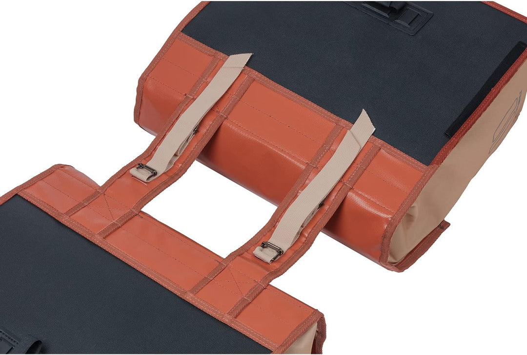 Basil Double Bicycle Bag Urban Load Terra Red/Rose - 48-53 Liter - Tarpaulin 40,5X17,5X46