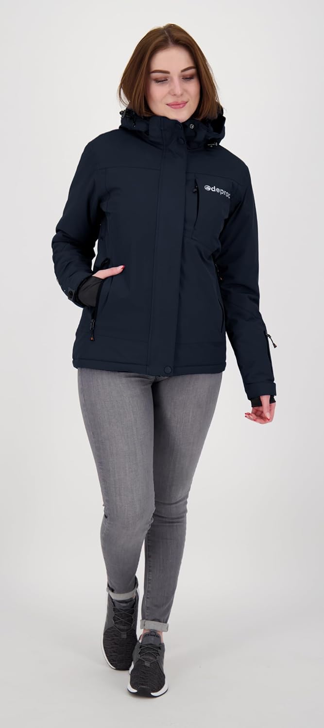 Deproc Active Damen Winterjacke Skijacke Abnehmbare Kapuze Gefüttert Wasserdicht Wetterfest Windbrea