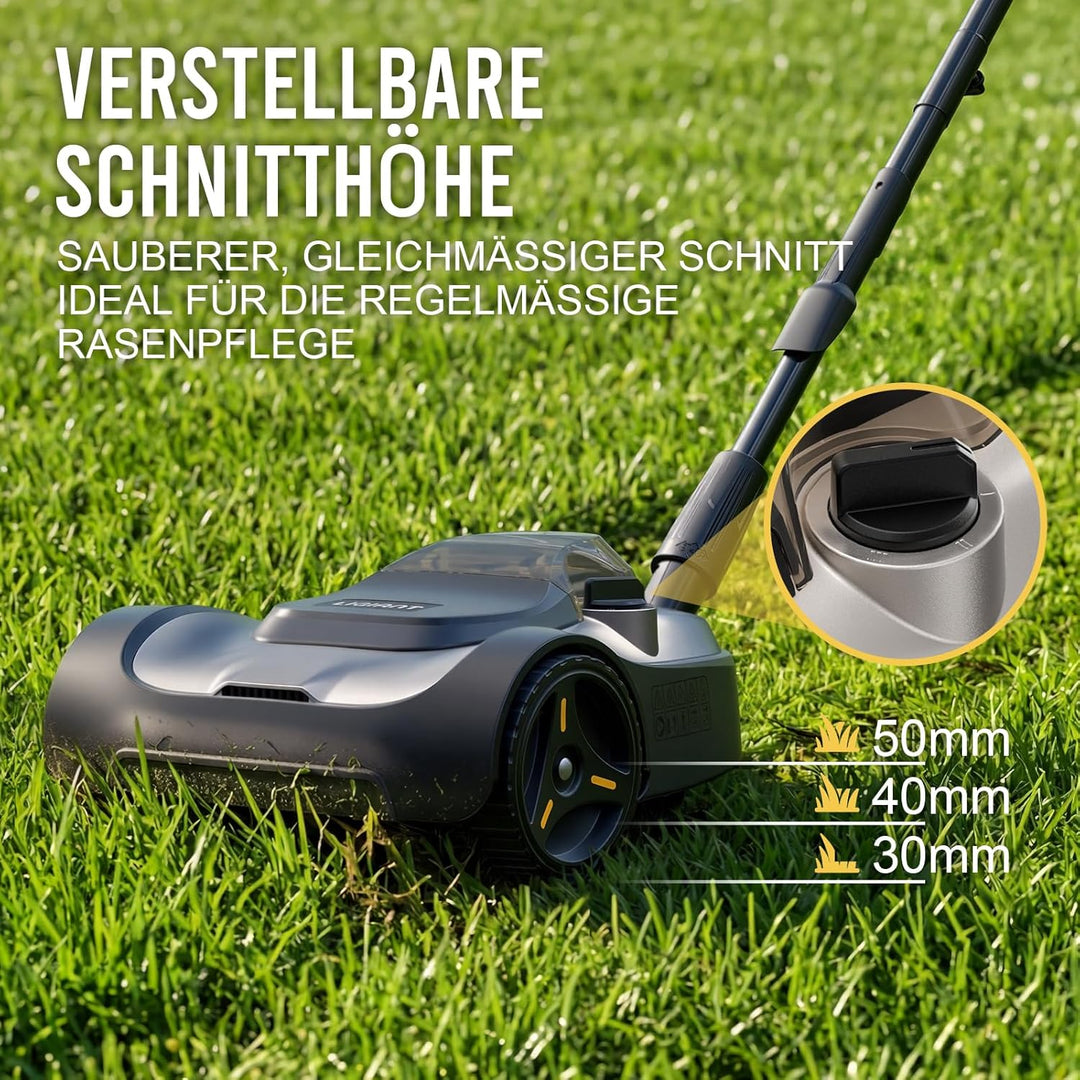 LIGIANT Akku-Rasenmäher 22 cm, kompakter Handrasenmäher mit bürstenlosem Motor, 3-facher Schnitthöhe
