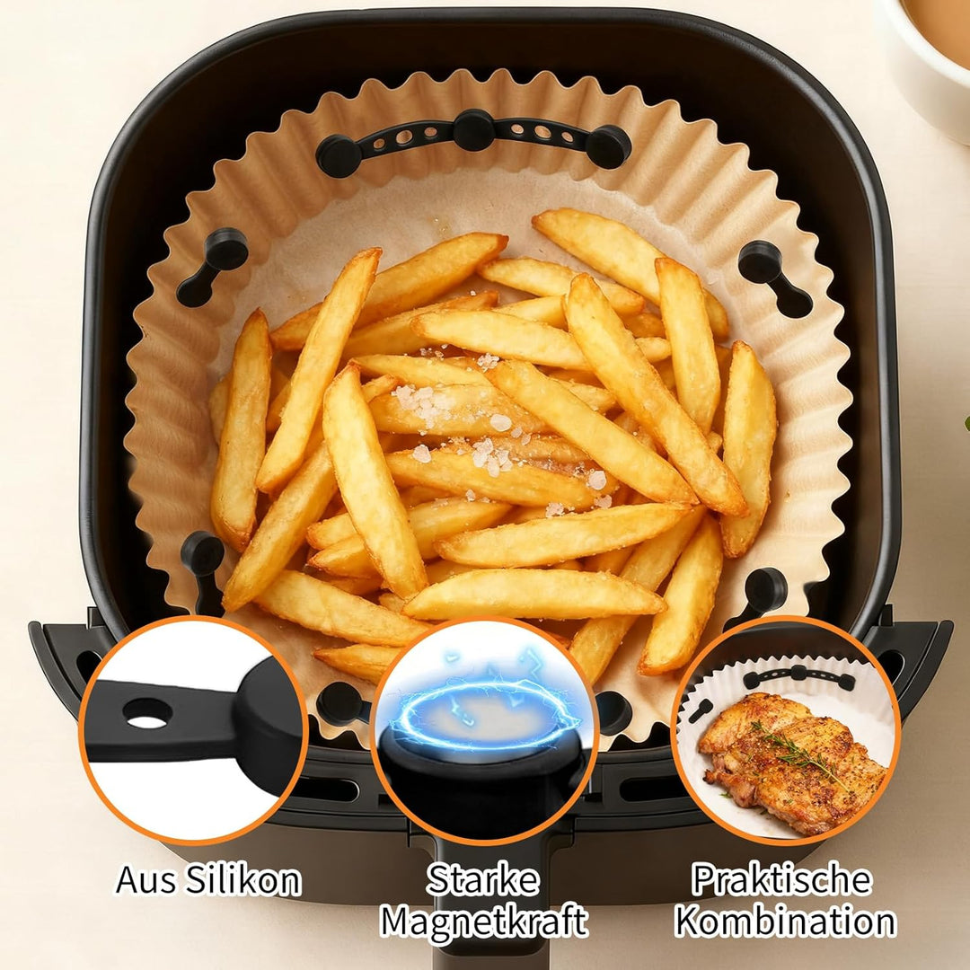 15 Stück Silikon Magnete für Airfryer Backpapier und Magnete für Heissluftfritteuse Hitzebeständig L